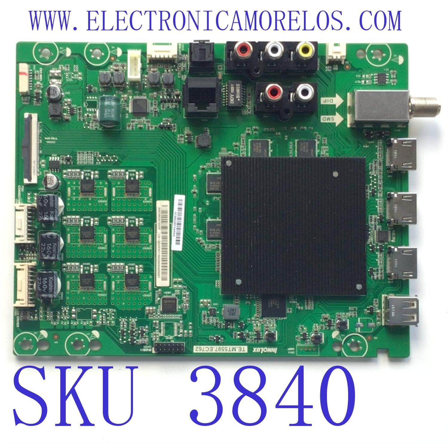 MAIN PARA TV VIZIO / NUMERO DE PARTE 6M03M0001600R / TE.MT5597.EC762 / DISPLAY V650DJ4-D03 REV.C1 / MODELO V655-H9 LINIZCU	